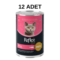REFLEX PLUS PATE İÇİNDE SOMONLU YAVRU KEDİ MAMASI 395 GR (12 Adet)